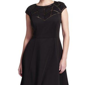 Adrianna Papell size 16W cap sleeve black dress